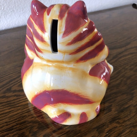 Bella Casa Cat Piggy Bank "Charlie" Tabby Cat Fish - Picture 5 of 8